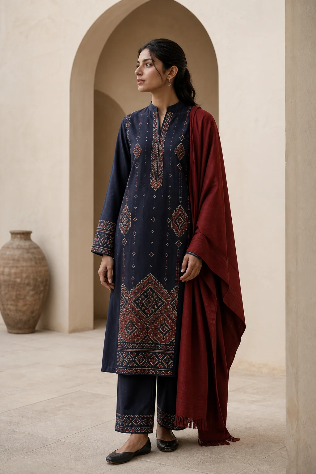 Editorial fashion concept for the Ajrak.