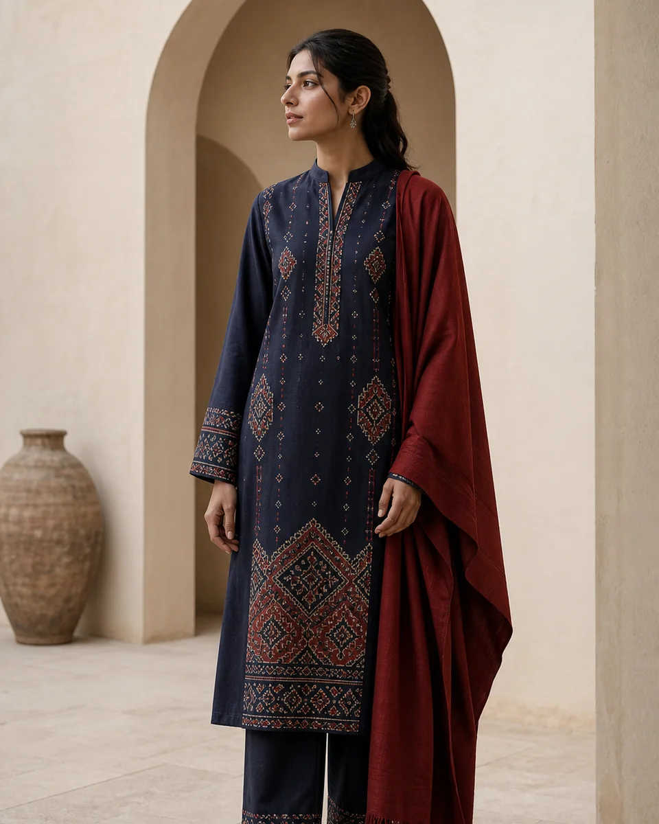 Editorial fashion concept for the Ajrak Collection.